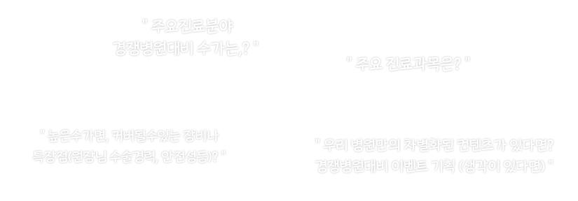 주요진료분야경쟁병원대비 가격은?